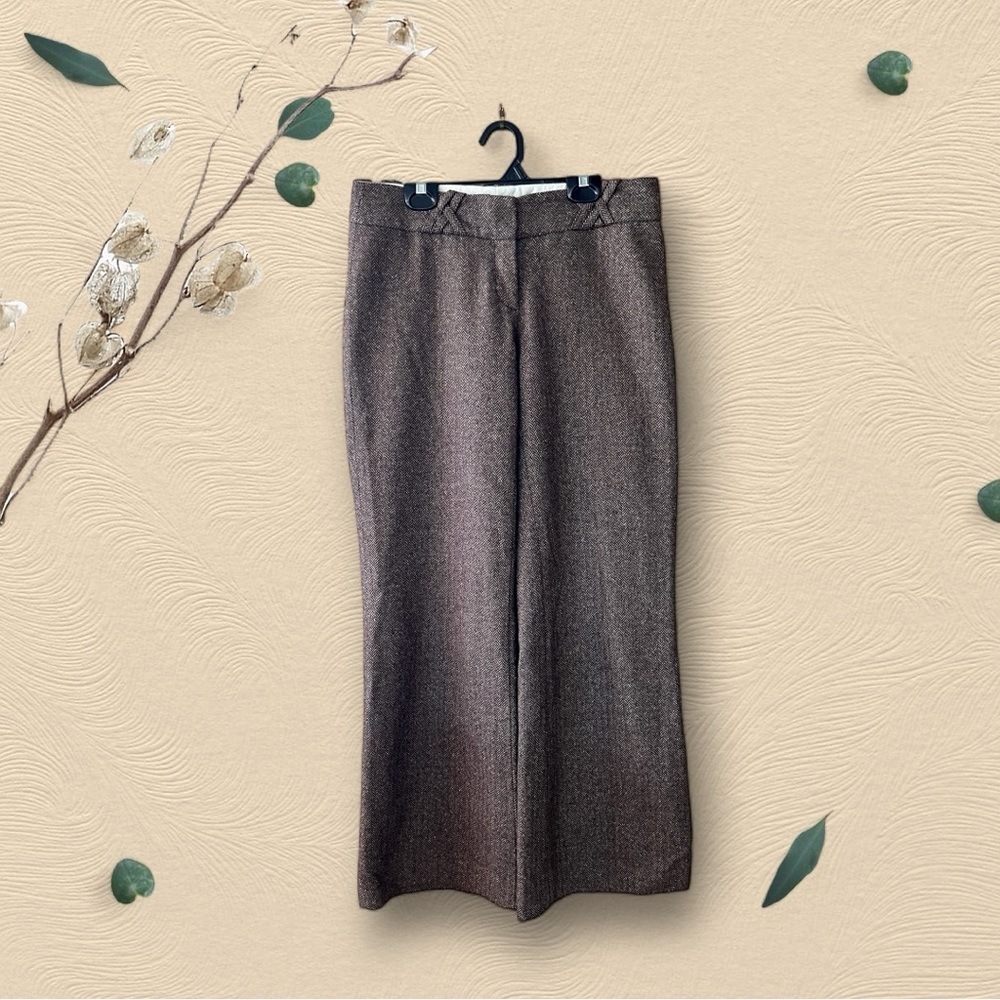 H&M Brown Herringbone Wool Pants Ladies sz 8